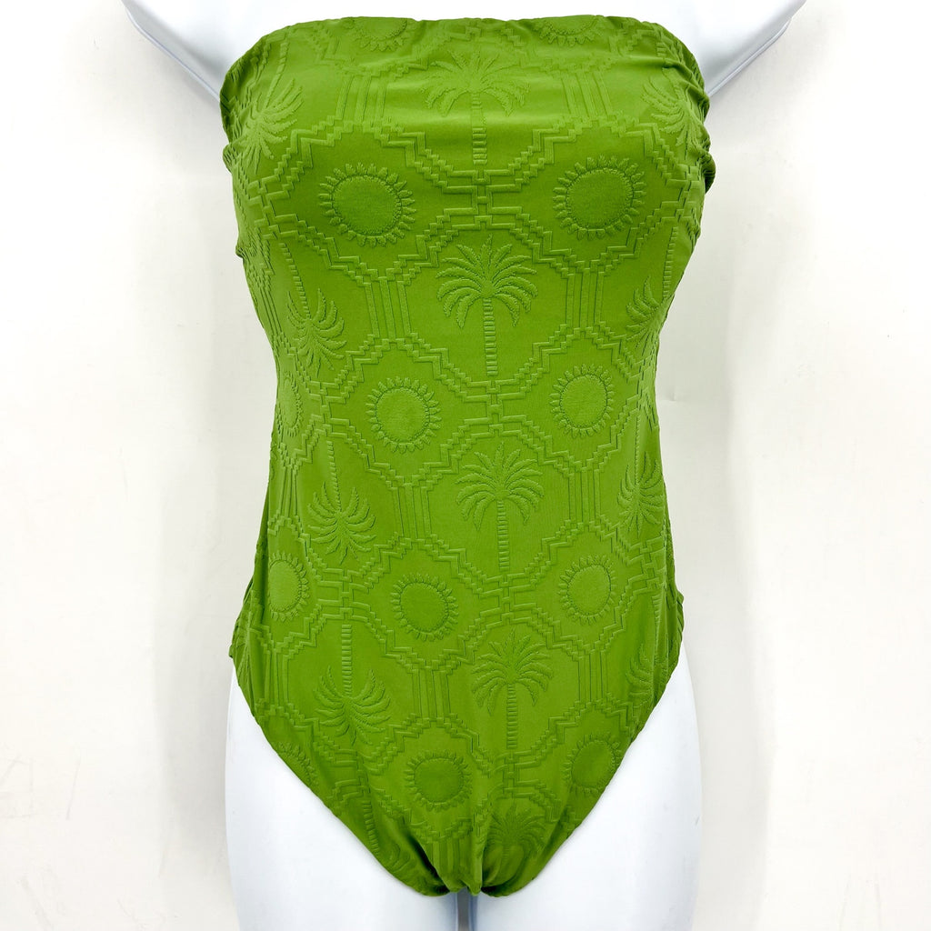 SEAFOLLY Oasis Bandeau One Piece Swimsuit Size 10 DD Sage Green Underwire NWT