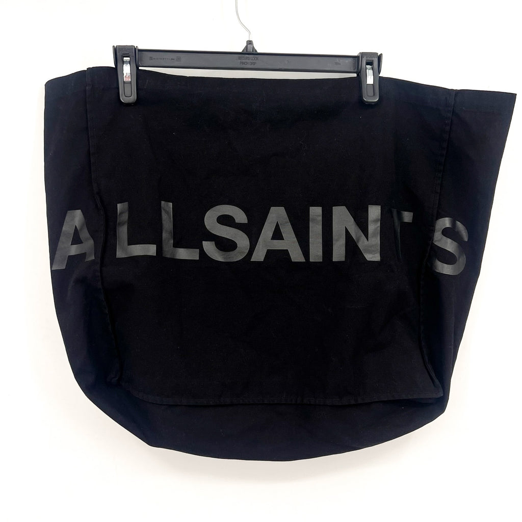 ALLSAINTS Unisex Large Biggy Tote One Size Black Logo 100% Cotton NWT