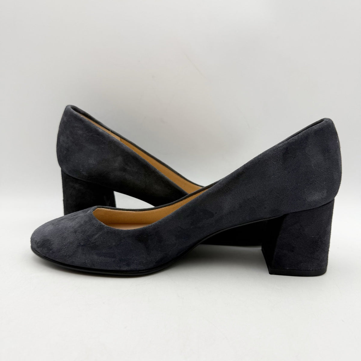 French Sole Womens Trance Pumps Size 7.5 B Dark Grey Suede Heels NIB