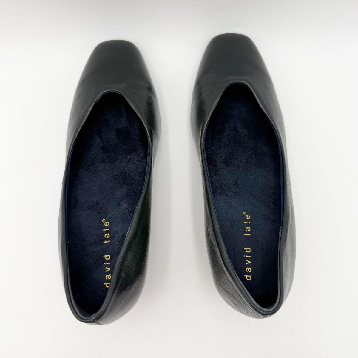 David Tate Womens Freedom Pumps Size 6.5 Wide Navy Blue Leather Heels NWOB