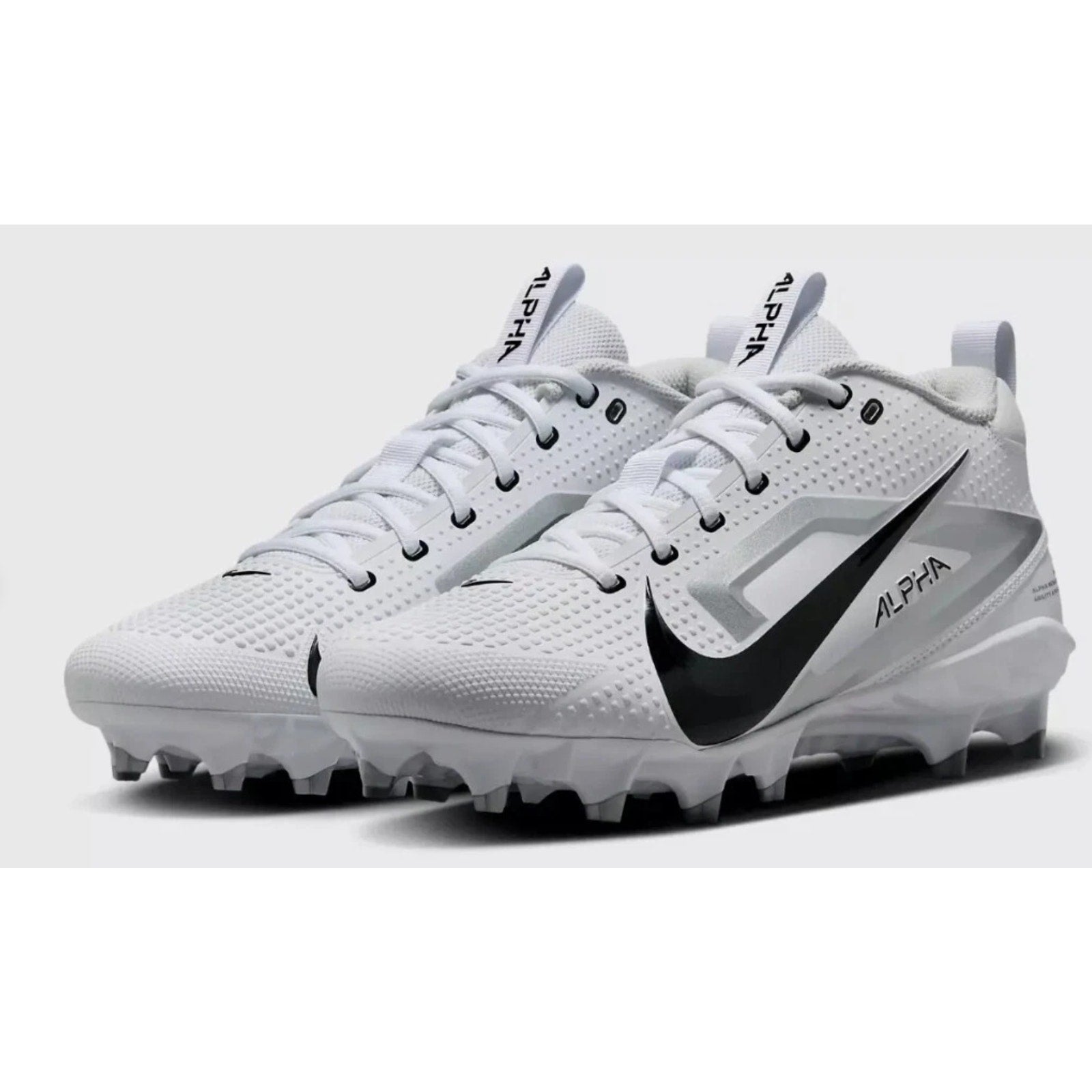 Nike Mens Alpha Menace 4 Varsity Molded Football Cleats SIZE 12 White Black NWOB