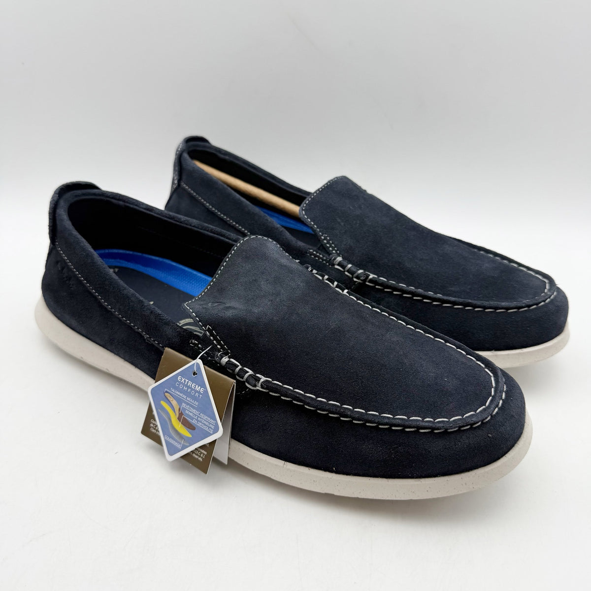 Clarks Mens Flexway Step Casual Sneakers Size 8.5 EU 41.5 Navy Blue Suede NWOB