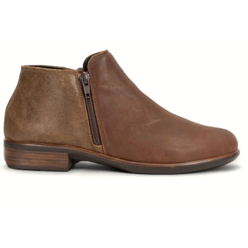 Naot Womens Helm Ankle Boots EU 36 US 5 Cognac Brown Leather Suede NIB