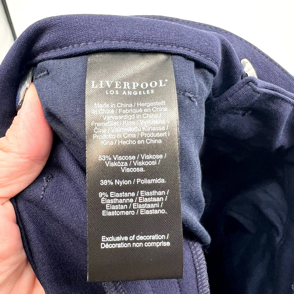 LIVERPOOL Womens Kelsey Knit Trousers Size 27 4 Petite Cadet Blue Ankle NWT