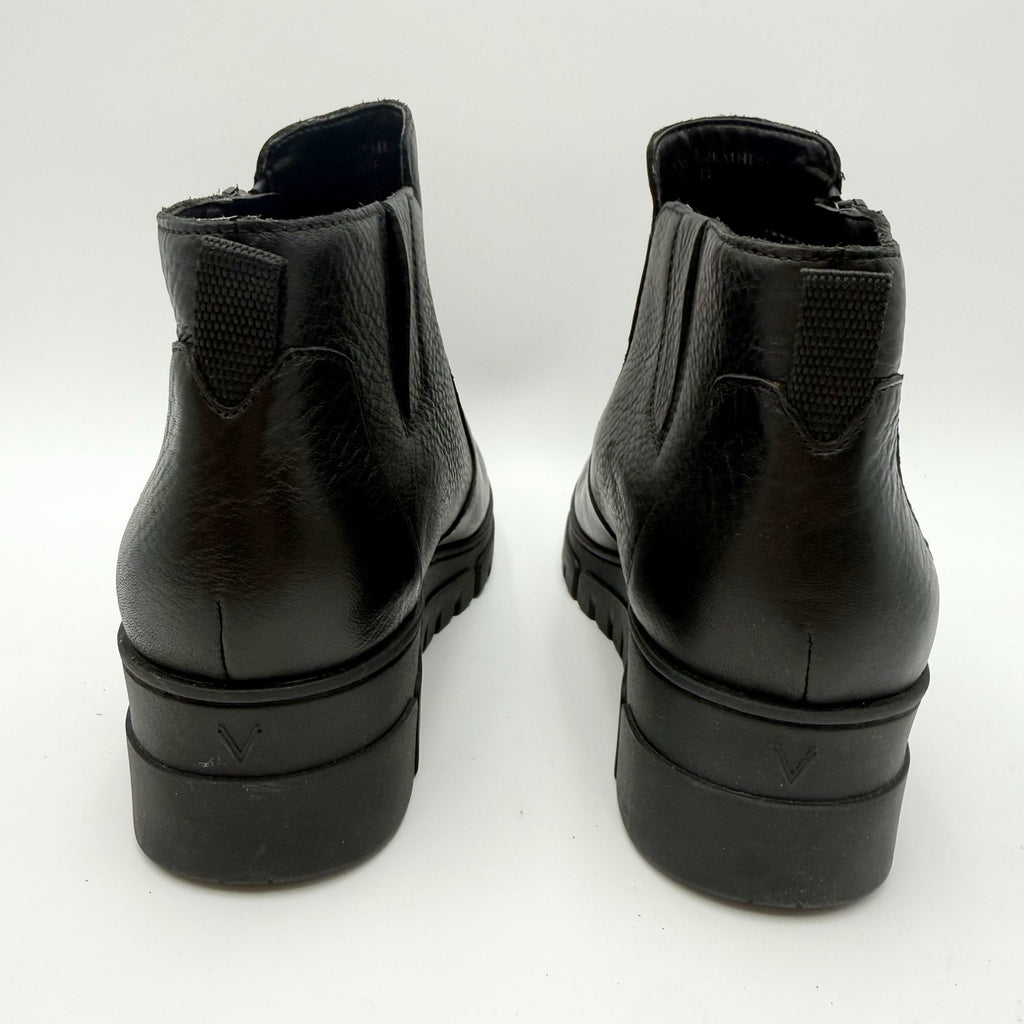 Vionic Womens Uptown Sur Ankle Boots Size 7 EU 37 Black Leather Wedge NIB