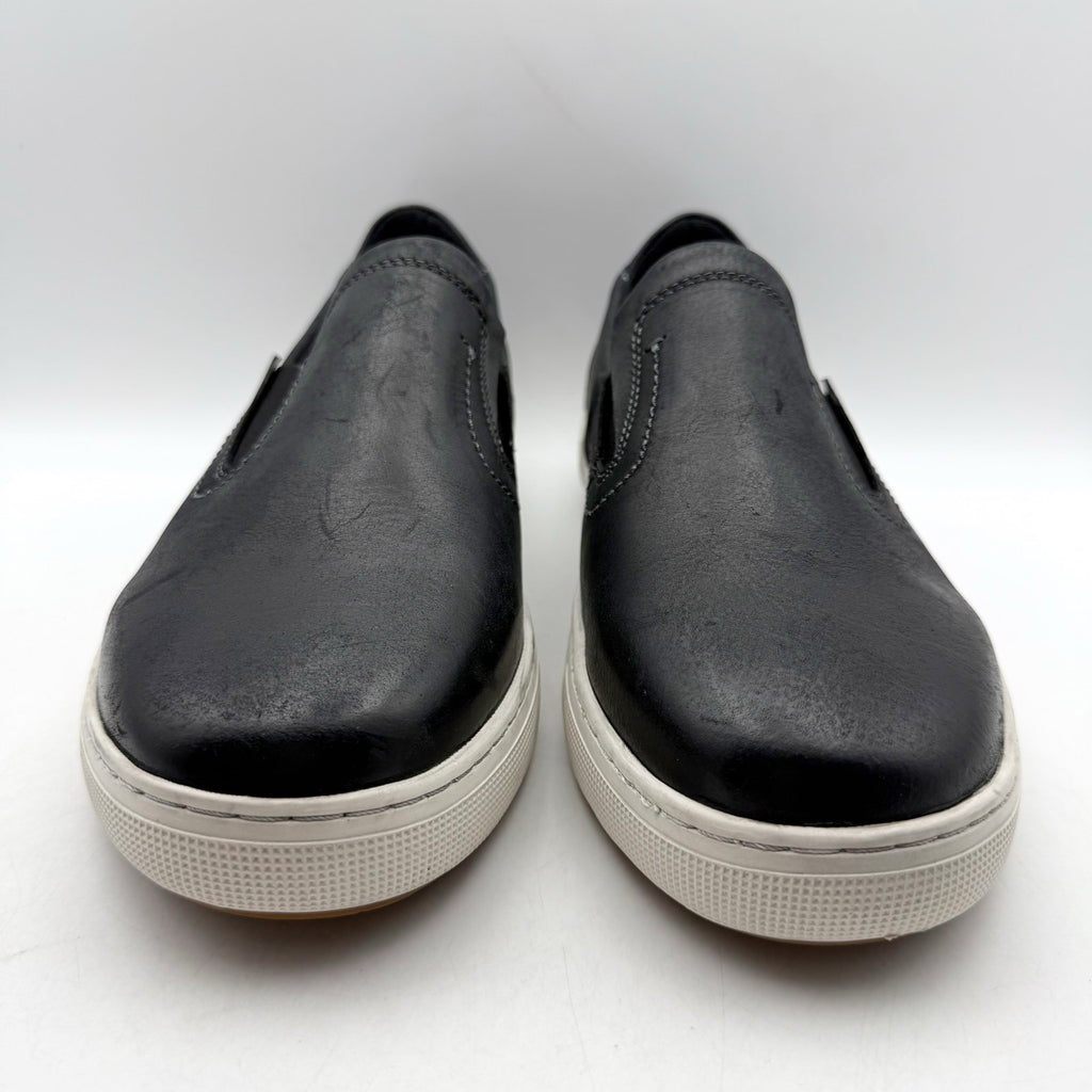 Propet Mens Kedrick Sneakers US 9.5 EEE Black White Leather Slip On NWOB