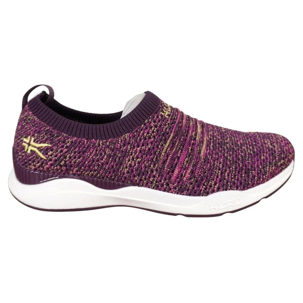 Kuru Womens Stride Casual Sneakers Size 7.5 Plum Purple Knit Slip On NWOB
