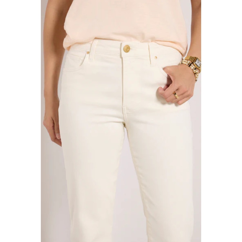 KUT FROM THE KLOTH Kelsey Ankle Flare Jeans Size US 16 Ecru Cream Denim NWT