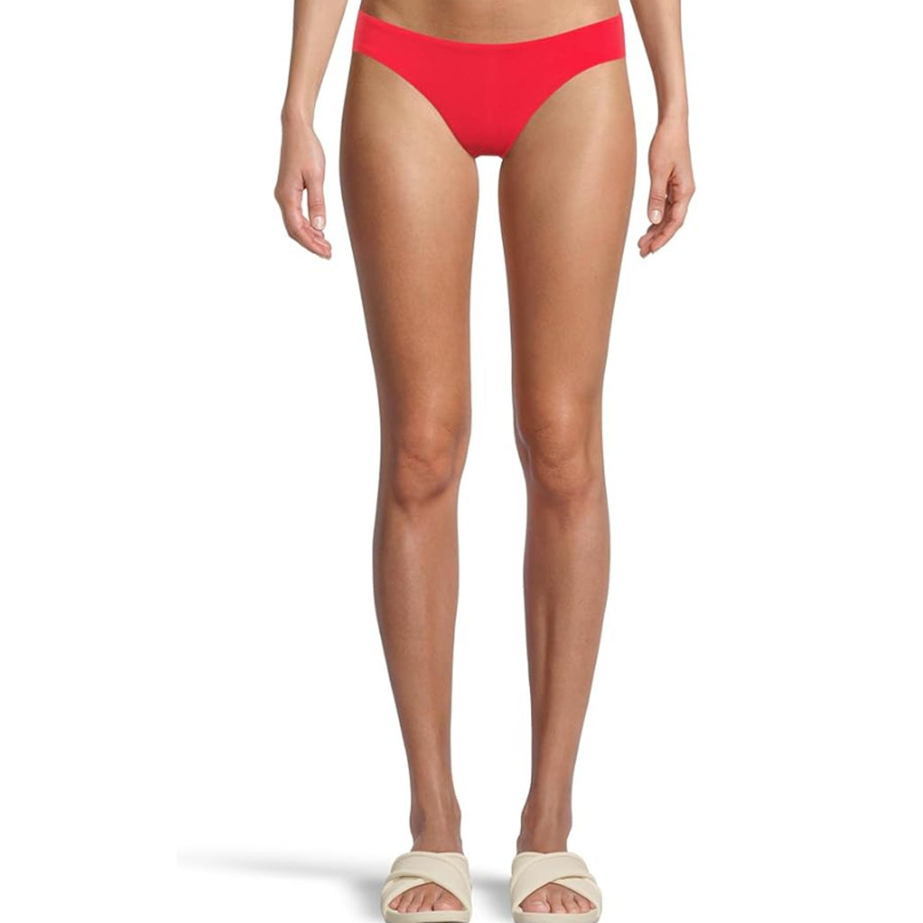 BECCA Women's Adela Ruched Hipster Bikini Bottom Small Fire Red NWT