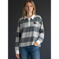 COLOSSEUM Womens U of Texas SA World Peace Rugby Shirt Medium Grey White NWT