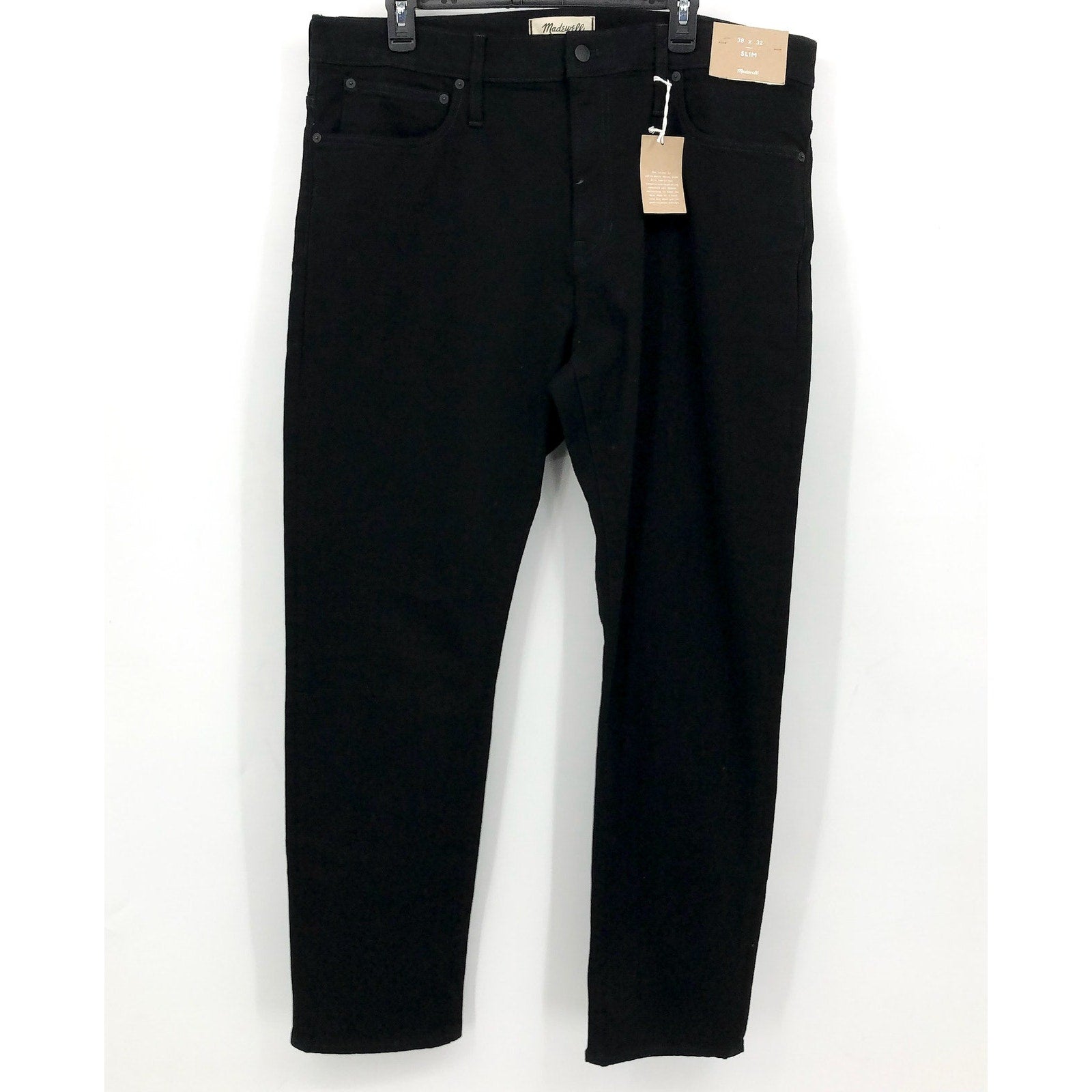 MADEWELL Men's Slim Jeans 38x32 Black Bainhart Wash ND479 COOLMAX Denim NWT