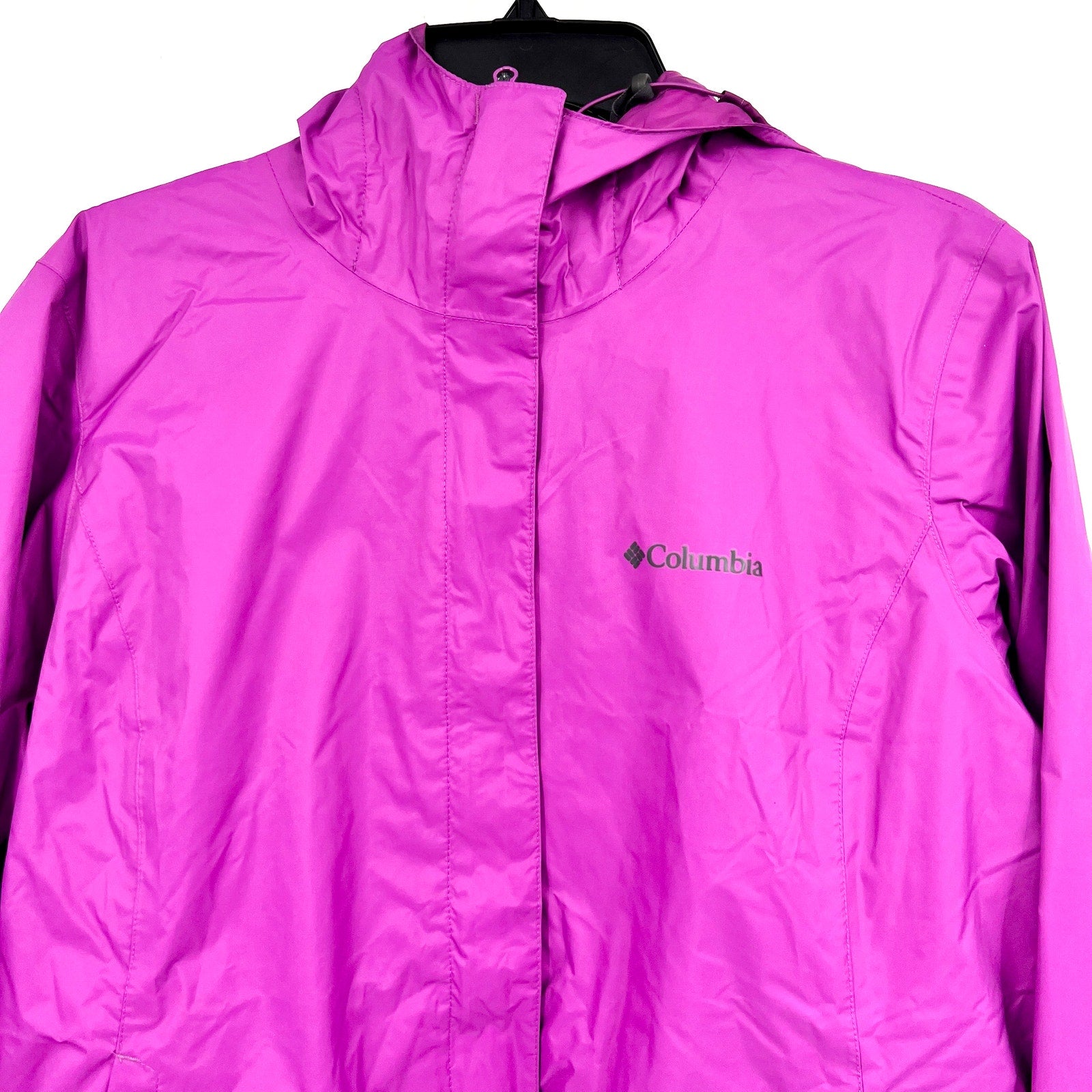 COLUMBIA Women's Arcadia II Jacket Large Pink Purple Hooded Waterproof NWT