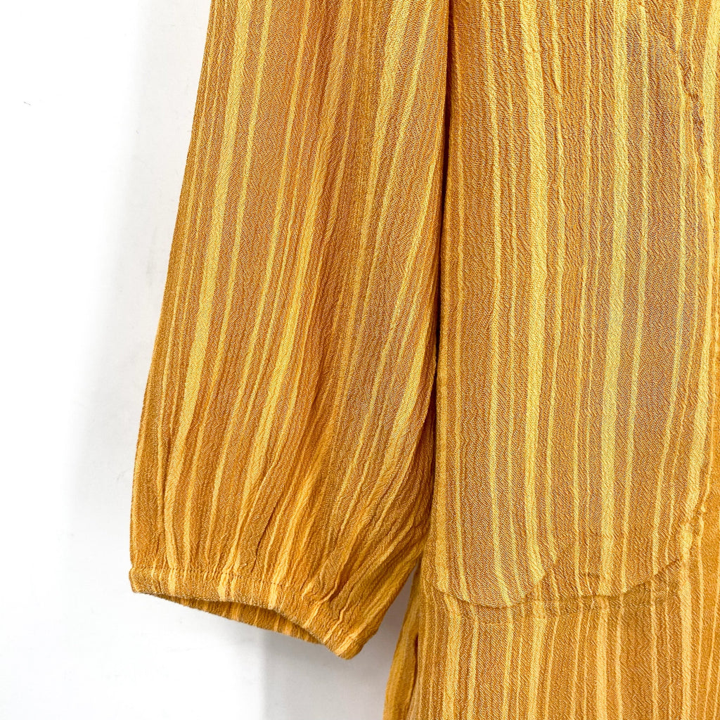 PRANA Women's Fernie Swim Cover Up Shirt Small Gold Deep Solstice Stripe NWT