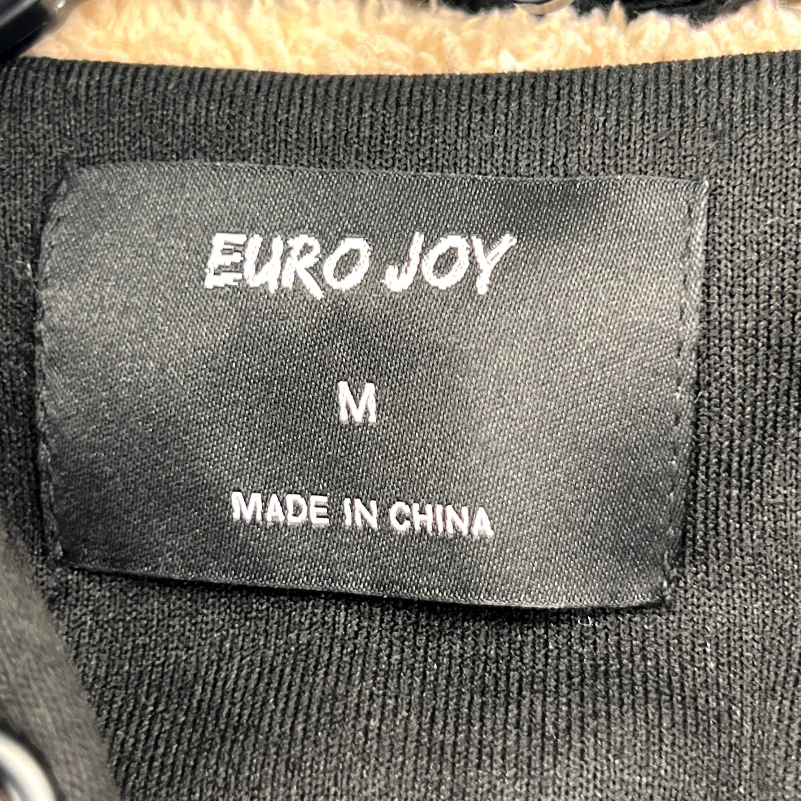 EURO JOY Womens Fleece Lined Hoodie Medium Black Sweatshirt Full Zip NWT