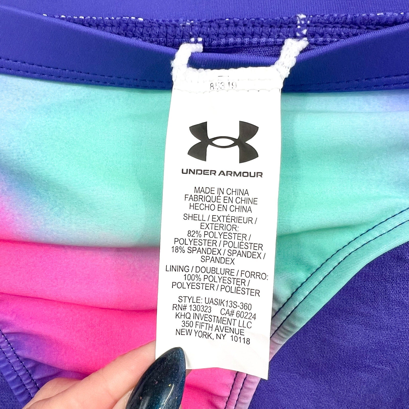 UNDER ARMOUR Girl's Polka Party Blur Racer BIKINI Size 16 Purple Pink NWT