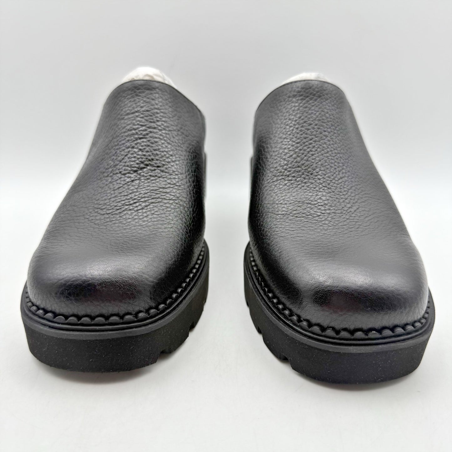 Vionic Womens Fairfax Clogs US 6.5 M EU 36.5 Black Vegan Leather Slip On NIB