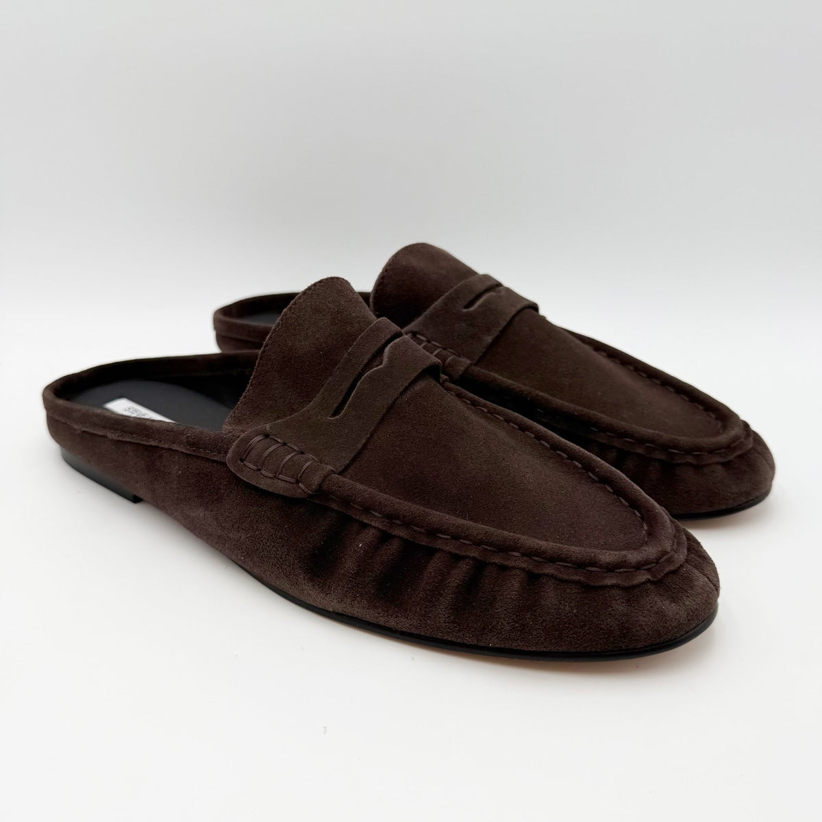 Steve Madden Womens Rafe Loafers Size 12 Chocolate Brown Suede Slip On NWOB