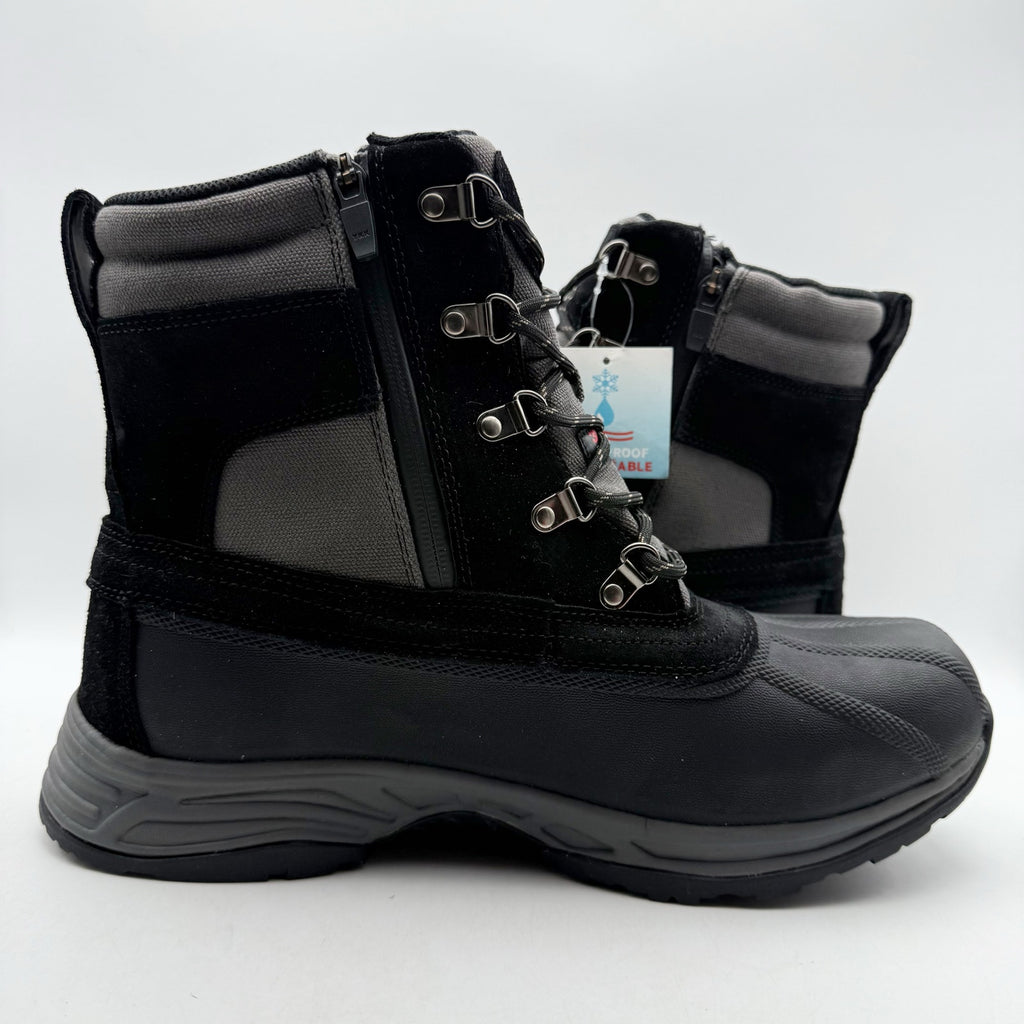 Propet Mens Cortland Boots Size 12 X 3E EU 45.5 Black Canvas Waterproof NIB