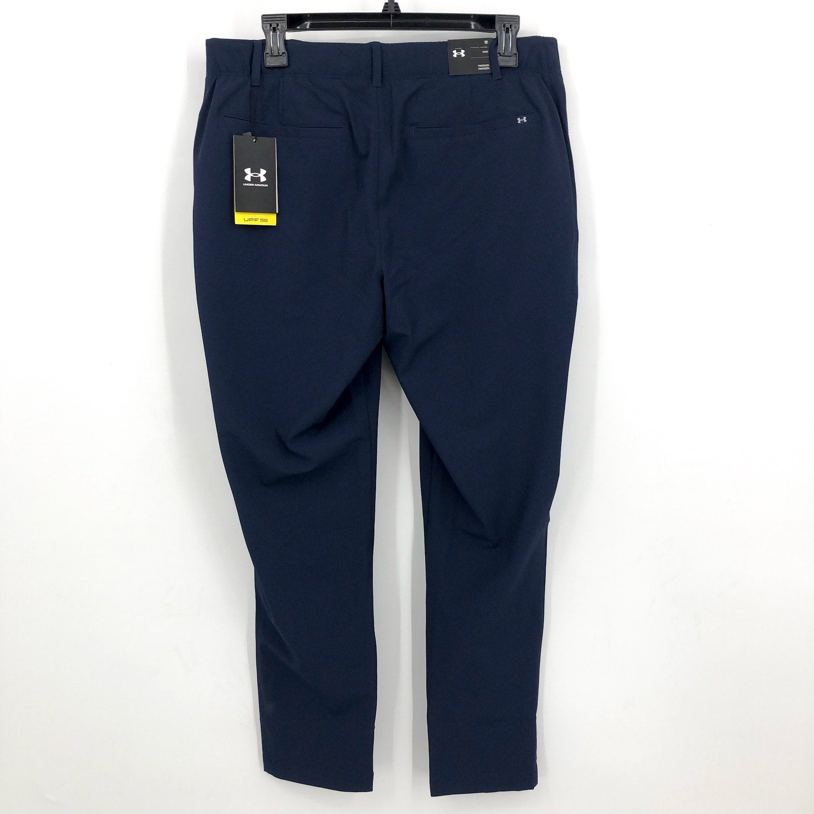 UNDER ARMOUR Women's UA Drive Pants Size 12 Navy Blue Golf Performance NWT