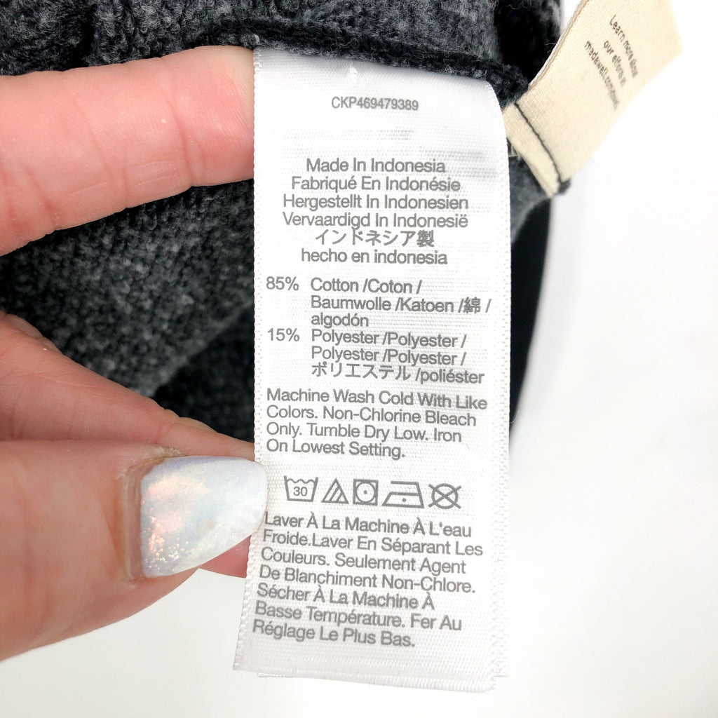 MADEWELL Woodland Reverse Crew Neck Sweatshirt Small True Black NK077 NWOT
