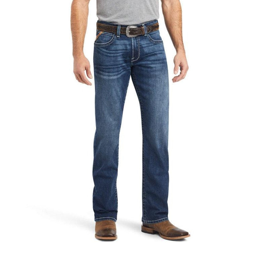 ARIAT Men's M4 Hugo Boot Cut Jeans 38x32 Medium Blue Wash Relaxed Fit NWT