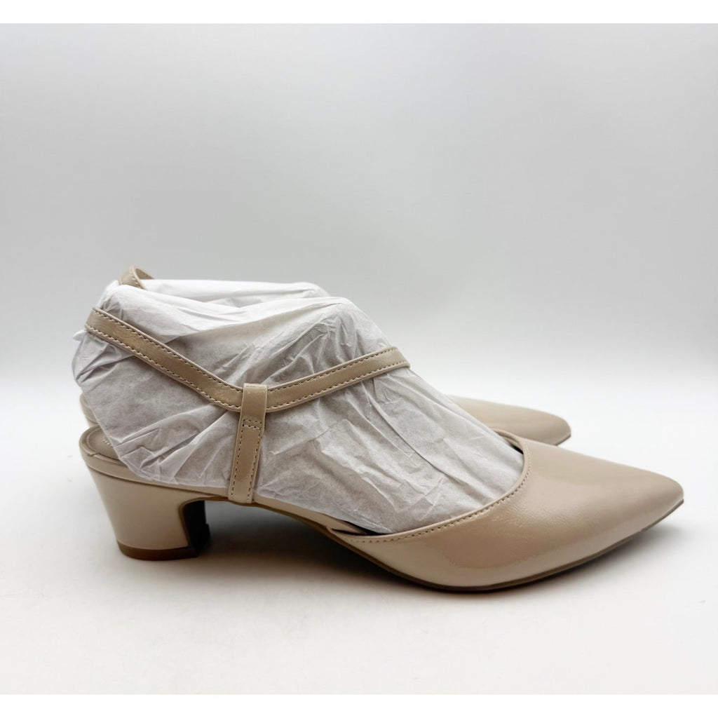 LifeStride Womens Minimalist Pumps Size 10 Wide Taupe Shimmer Patent NIB