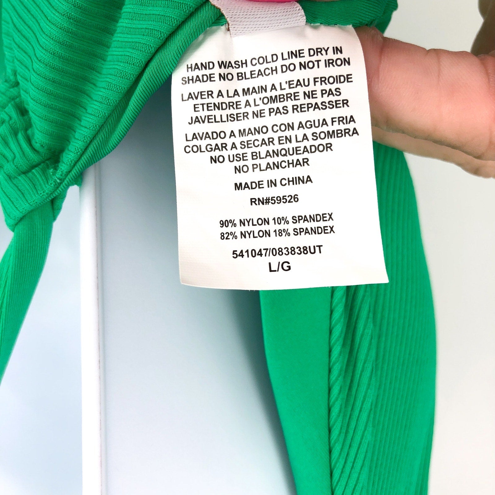 BECCA Women's Gia Plunge One Piece Swimsuit Large Green Lace Up Modern Edge NWT