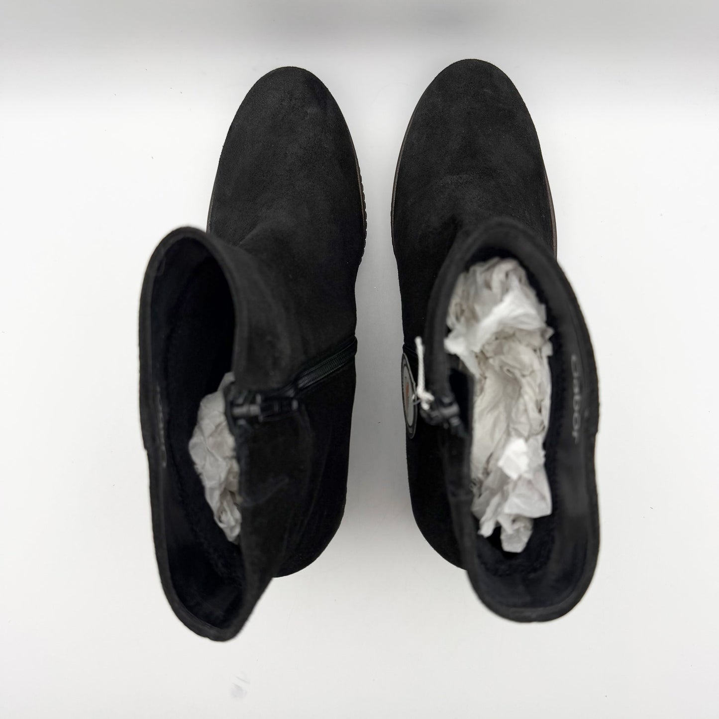 Gabor Womens 34.780 Wedge Booties US 8 Fr 38.5 Black Suede NIB