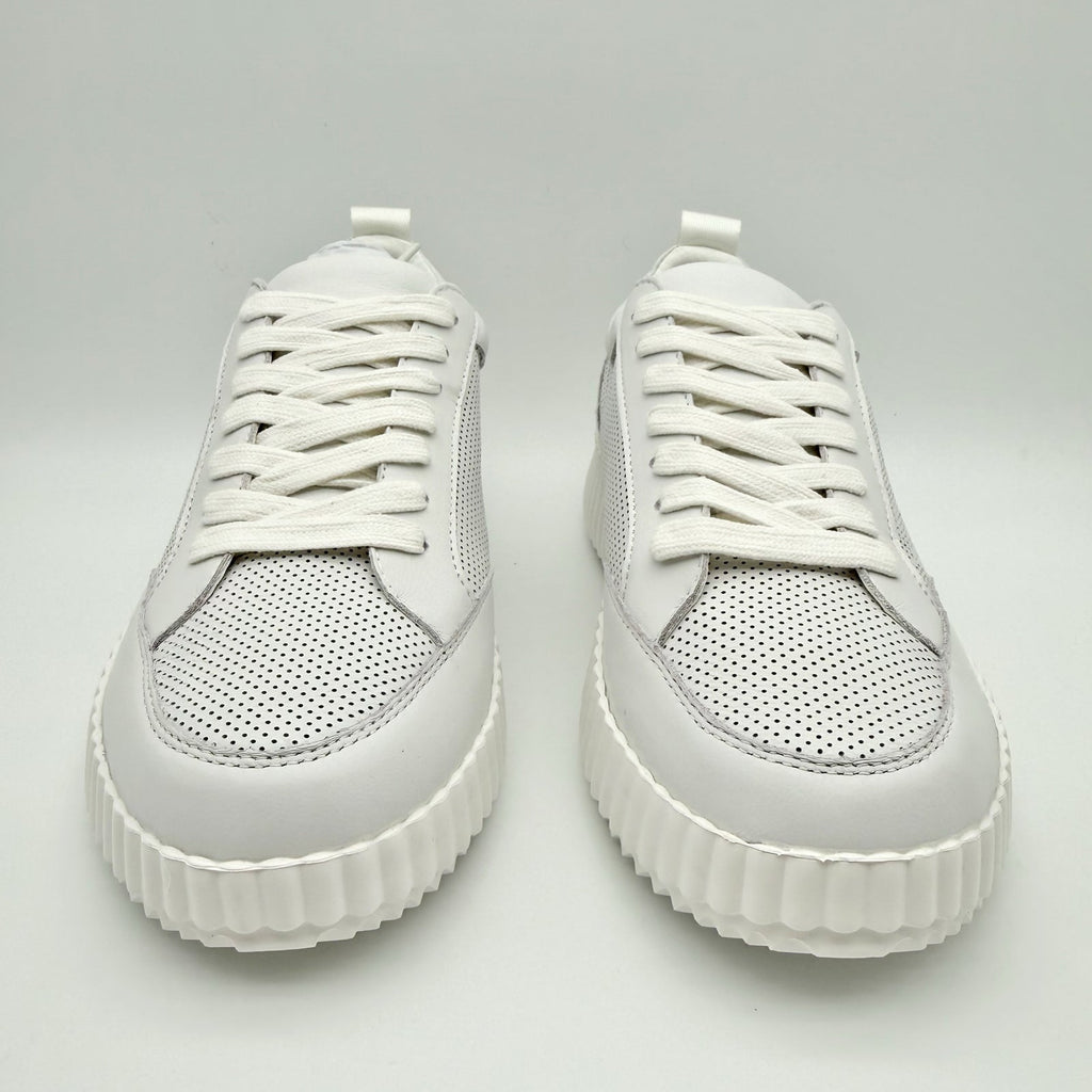 Steve Madden Womens Shock Sneakers US 7.5 M White Leather Platform NIB