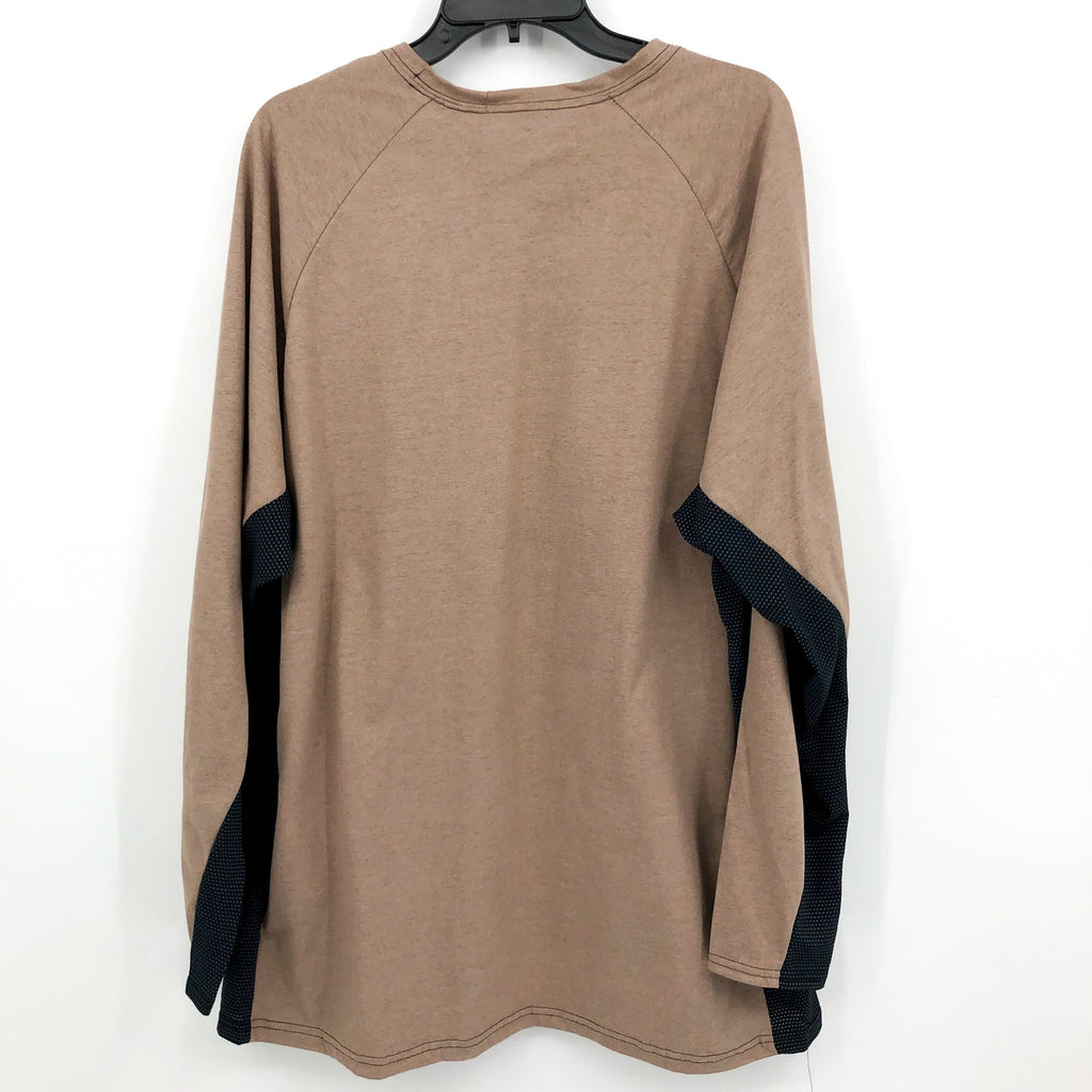 BULWARK Men’s FR Long Sleeve Shirt XXL Khaki Black Chest Pocket Base Layer NWT