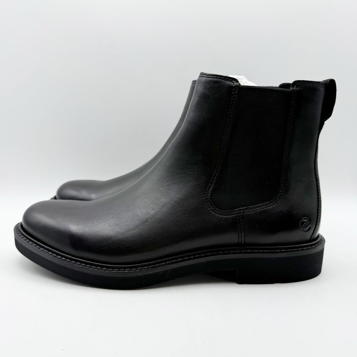 ECCO Mens Metropole London Chelsea Boots EU 46 US 12-12.5 Black Leather NWOB