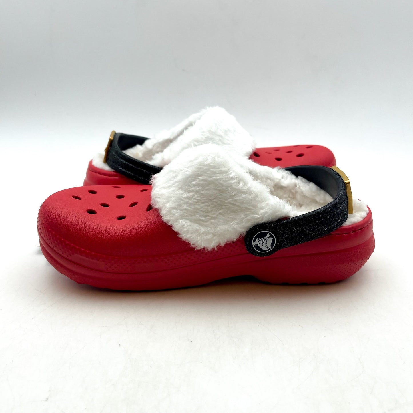 Crocs Kids Classic Lined Santa Clogs US C13 EU 30.5 Red White Lightweight NWT