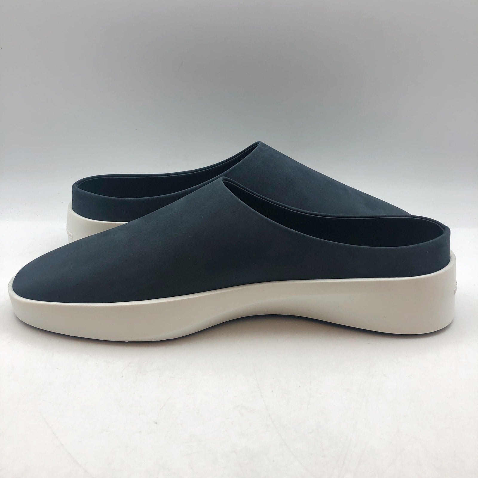 Wolf & Shepherd Womens 9 Cruise Mule Slip On Shoes Navy Blue Leather Mens 7 NIB