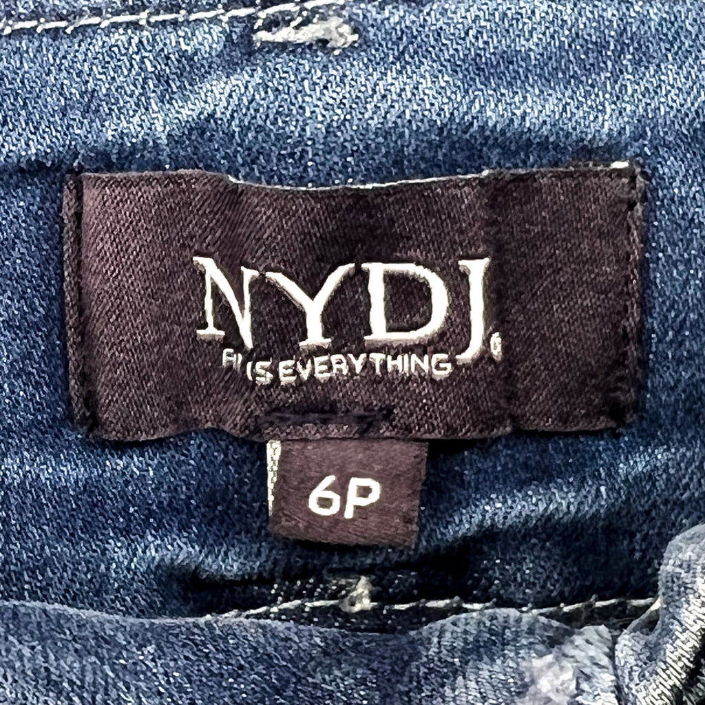 NYDJ Womens Cool Embrace Major Wide Leg Capri Jeans 6 PETITE Compass Blue NWT