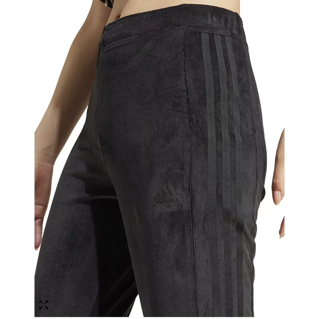 ADIDAS Women's Tiro 3-Stripes Velour Flared Leggings Medium Dark Grey NWOT