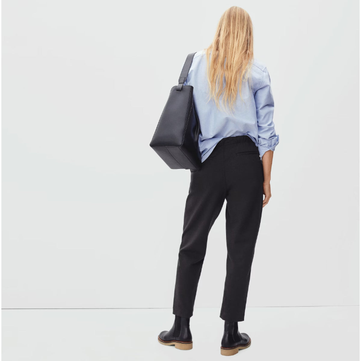 Everlane Womens The Dream Pants Small Black Knit Pull On Tapered NWOT