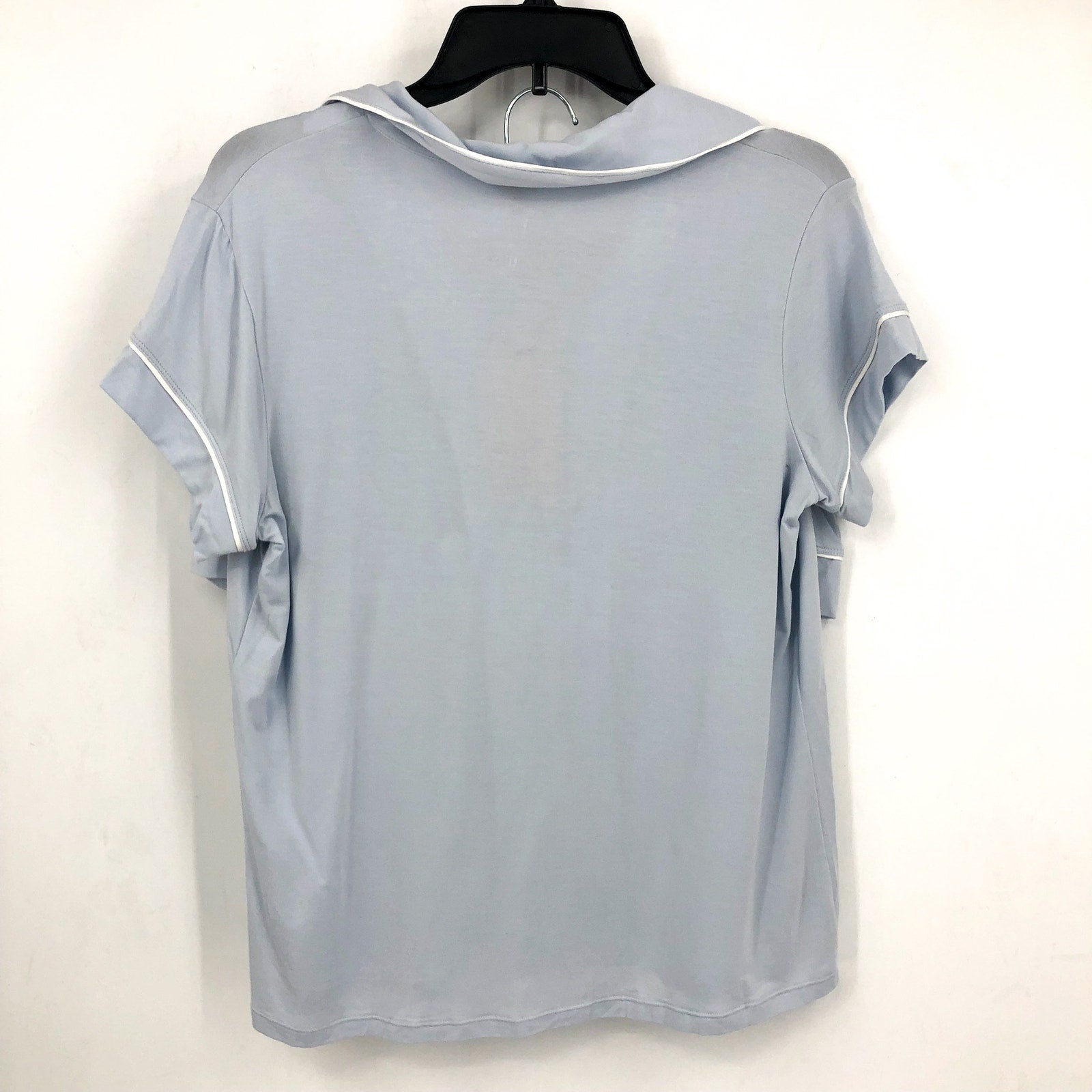 EBERJEY Gisele Shortie Short PJ Set Medium Ice Blue Ivory TENCEL Modal NWT