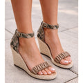 DOLCE Vita Womens Noor Wedge Sandals Size 7.5 Brown Espadrille Leather NWOB