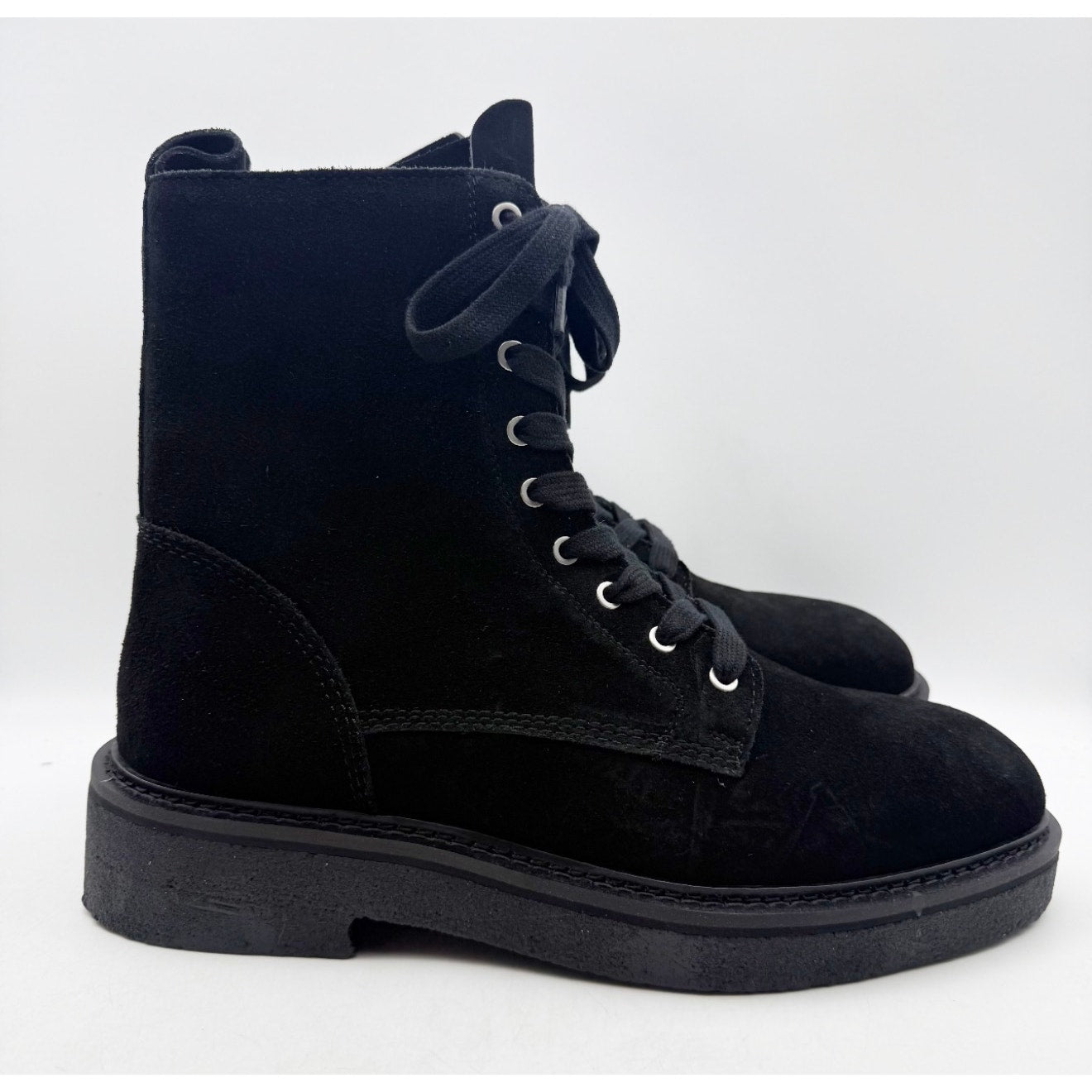 Saint Morta Men's Chunky Boots Size 12 EU 46 Black Suede Lace Up NIB