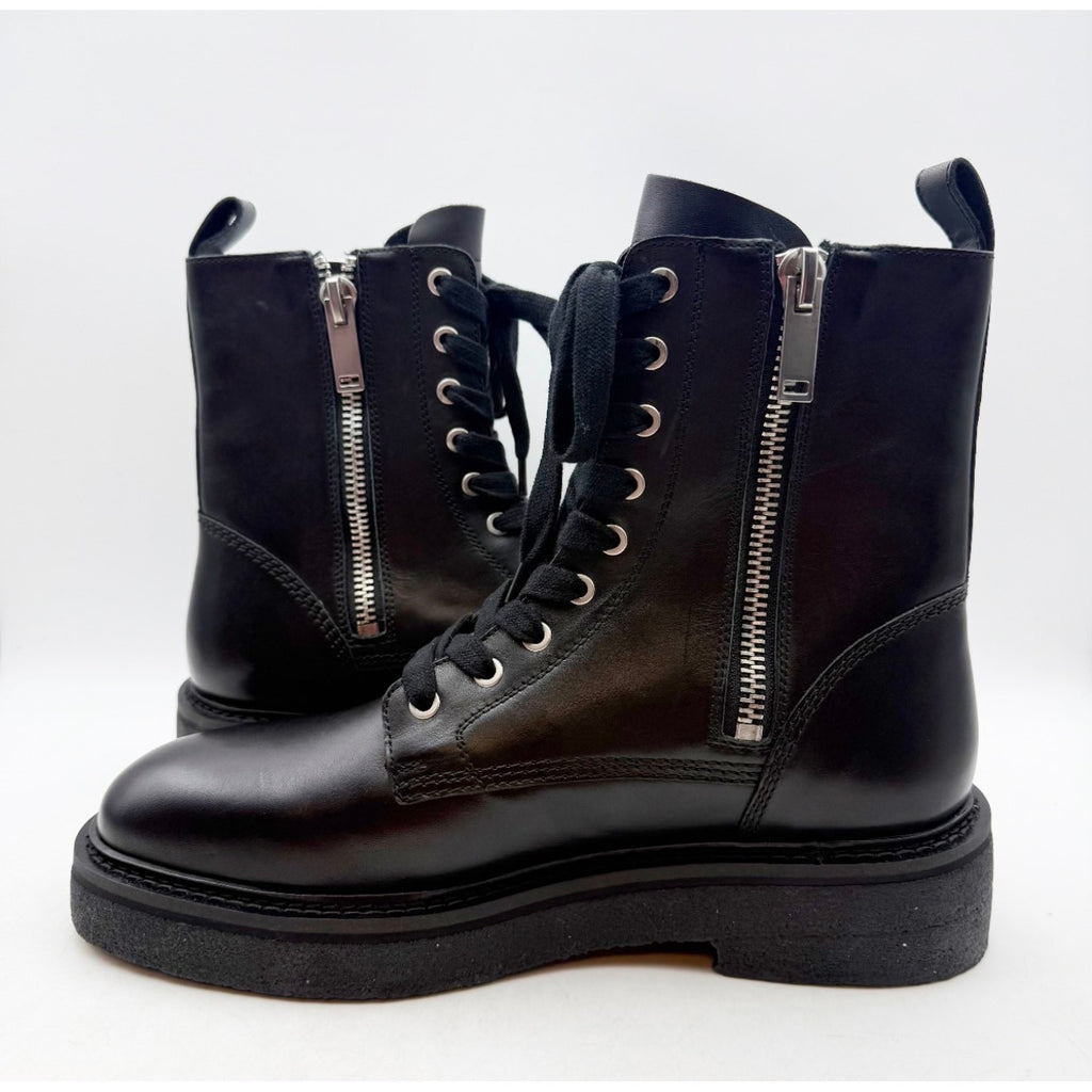 Saint Morta Men's Chunky Boot Size 9 Black Leather Lace Up Combat NIB