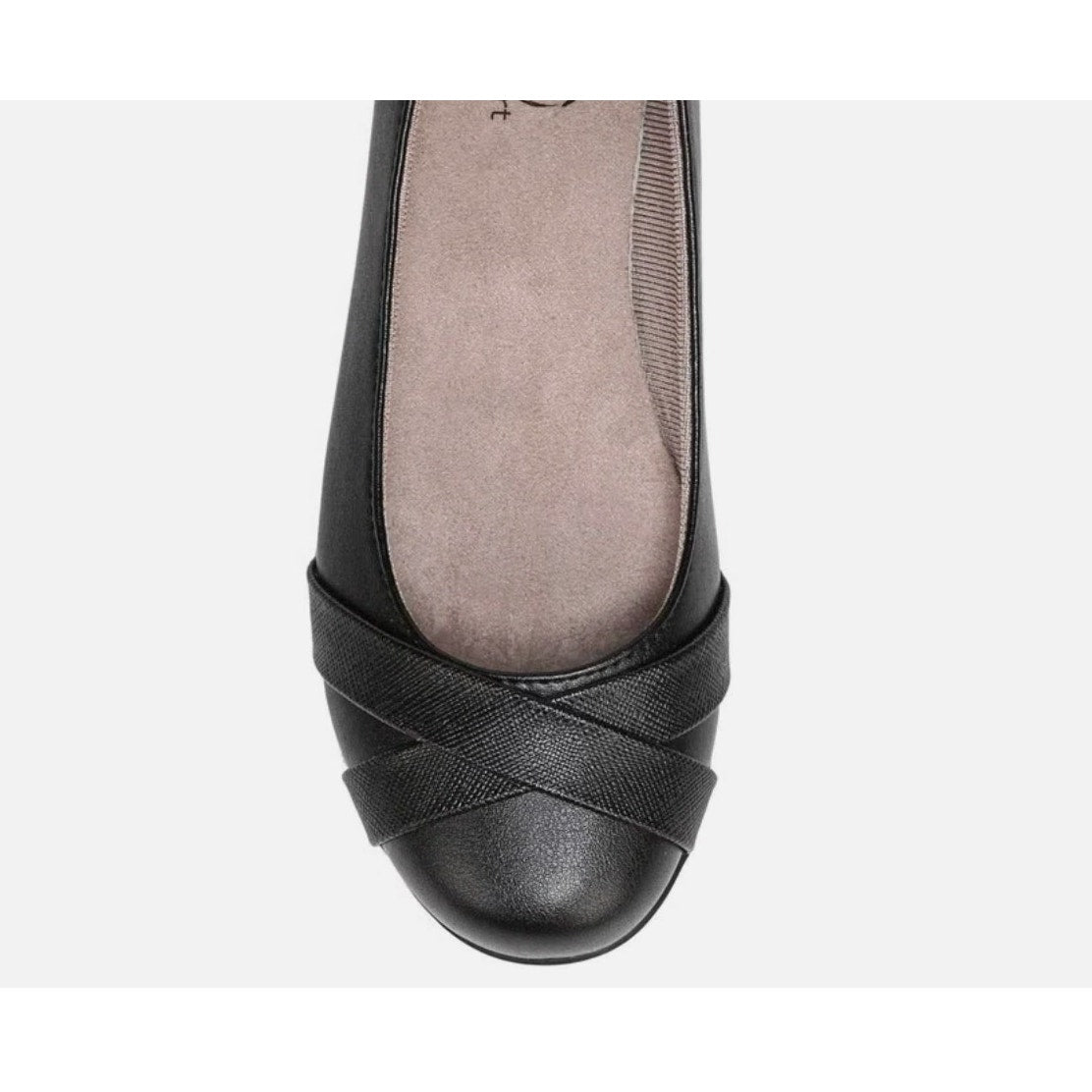 LifeStride Womens Adalene Flats US 6 Wide EU 36 Black Vegan Leather NWOB