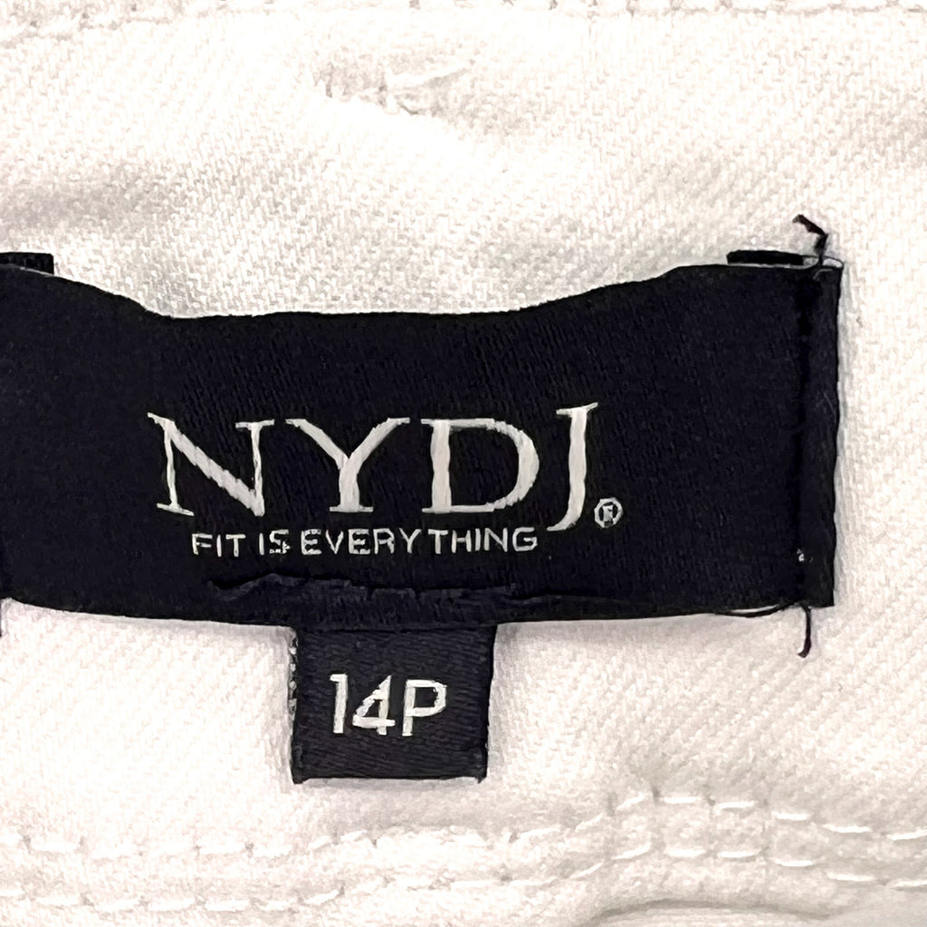 NYDJ Womens Cool Embrace Wide Leg Crop Jeans 14 PETITE Optic White NWT