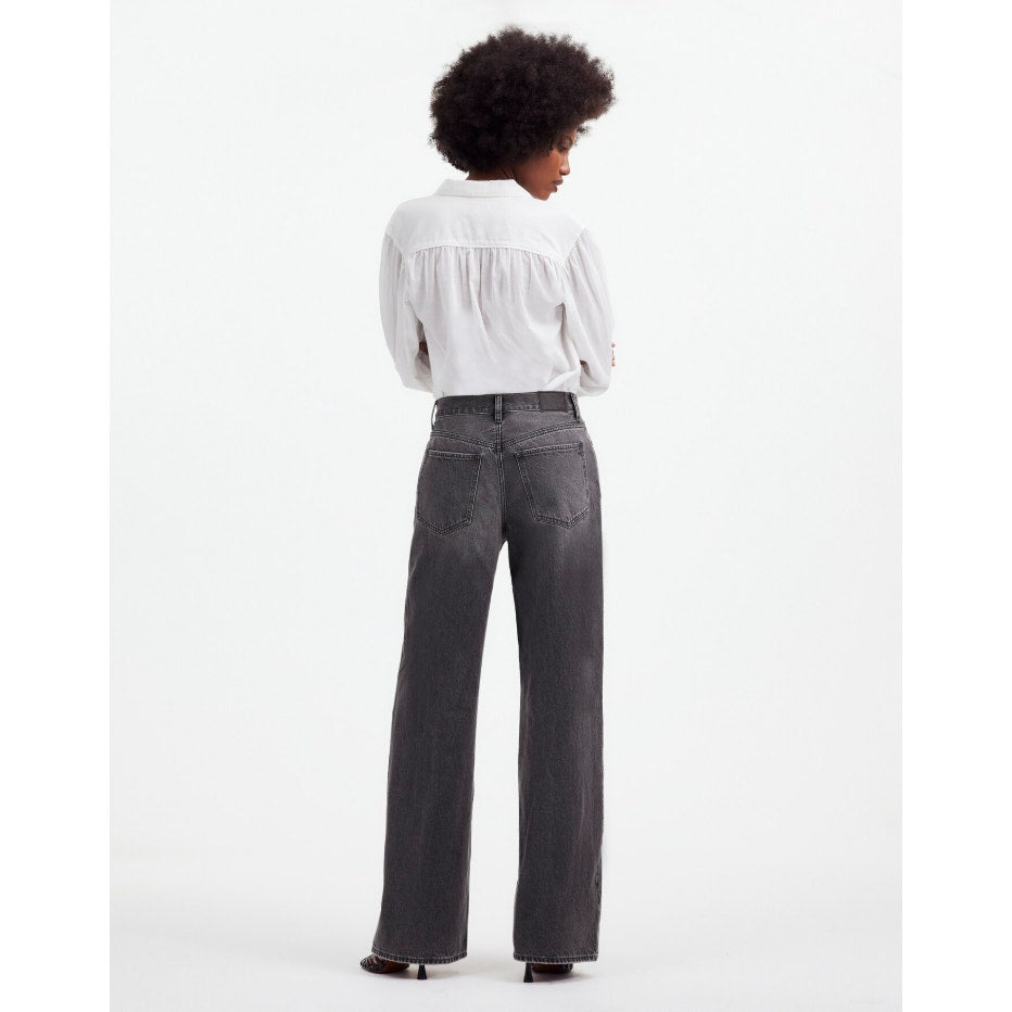 MADEWELL Women's Superwide-Leg Jeans Size 29 US 8 Black Kingswood Wash NR481 NWT