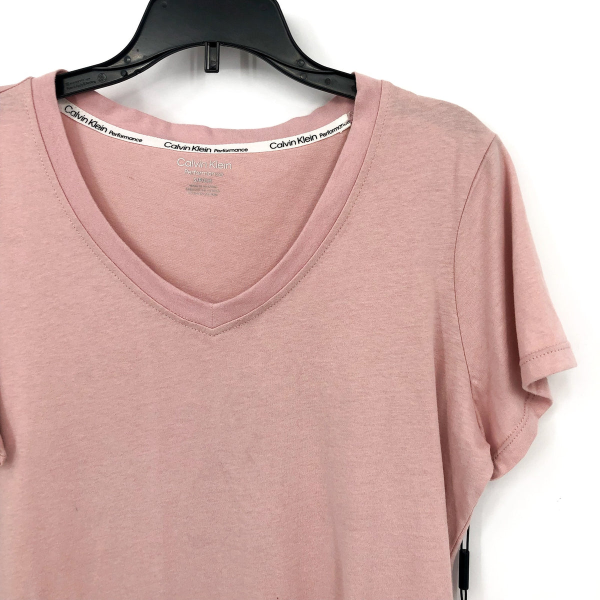 CALVIN KLEIN Women's V-Neck T-Shirt Small Secret Pink Short Sleeve NWT