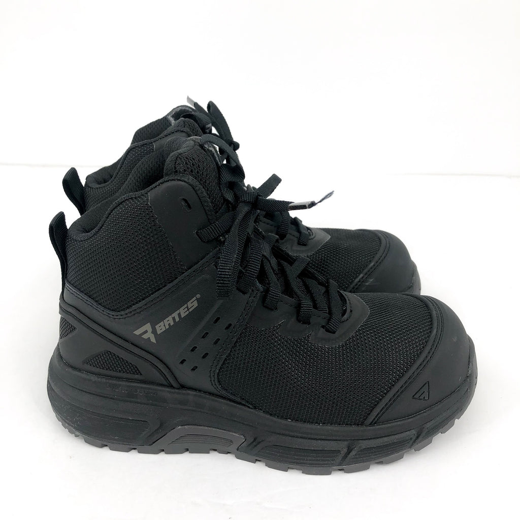 BATES Women's Jumpstart Mid Work Boots Size 5 Black Carbon Safety Toe SR NIB
