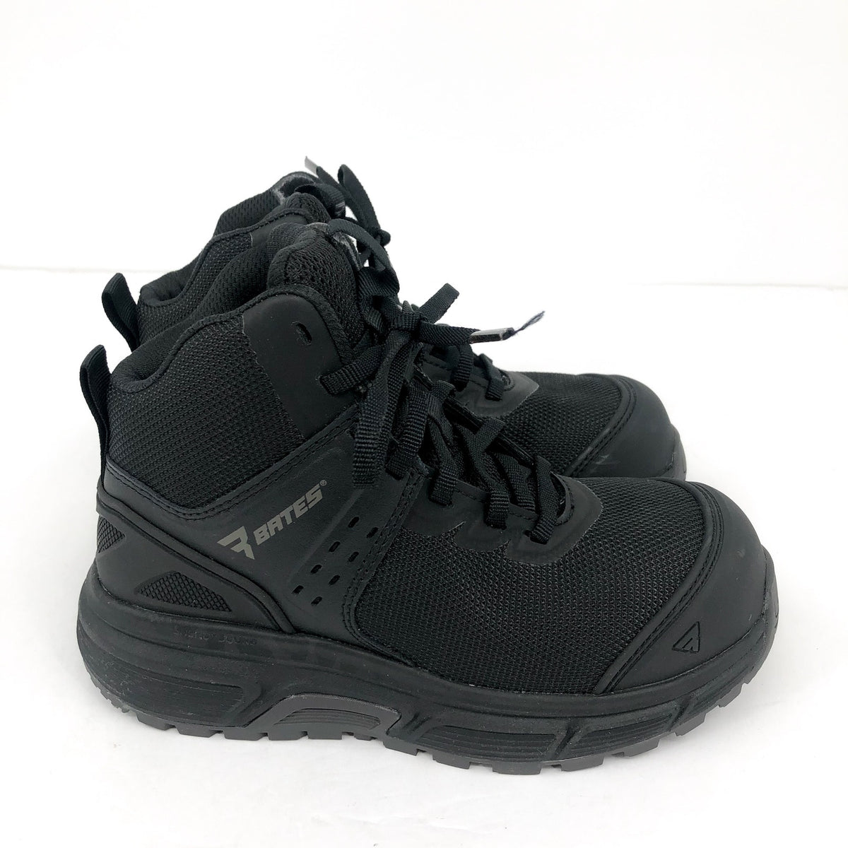 BATES Women's Jumpstart Mid Work Boots Size 5 Black Carbon Safety Toe SR NIB