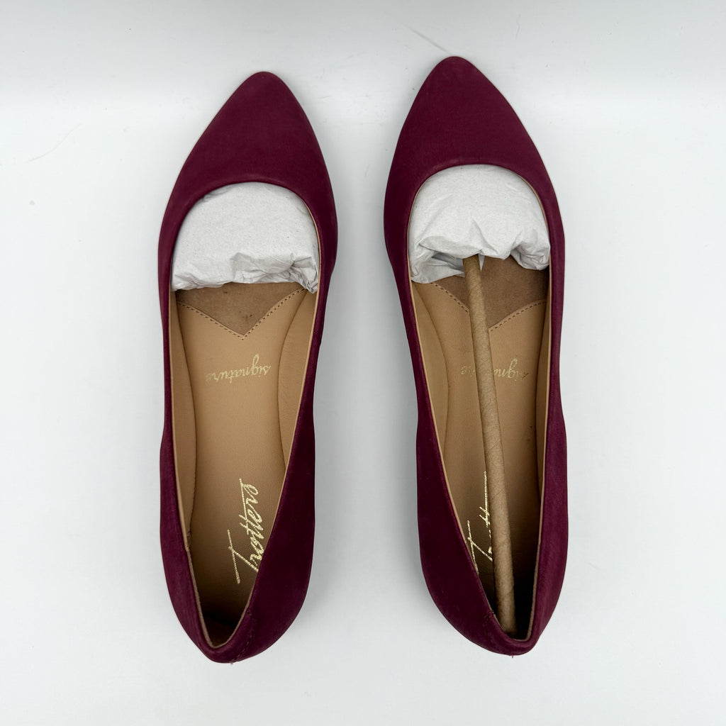 Trotters Womens Estee Flats US 9 M Dark Cherry Red Nubuck Leather NIB