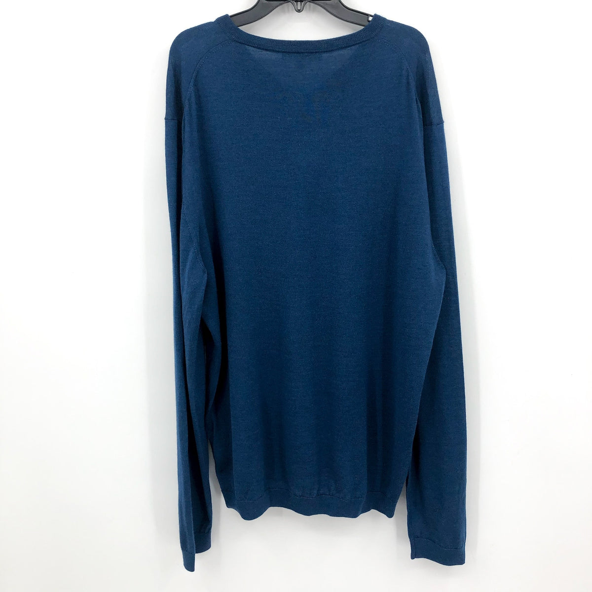 JACK VICTOR Men's Ramezay Woo V-Neck Sweater XL Blue Silk Cashmere