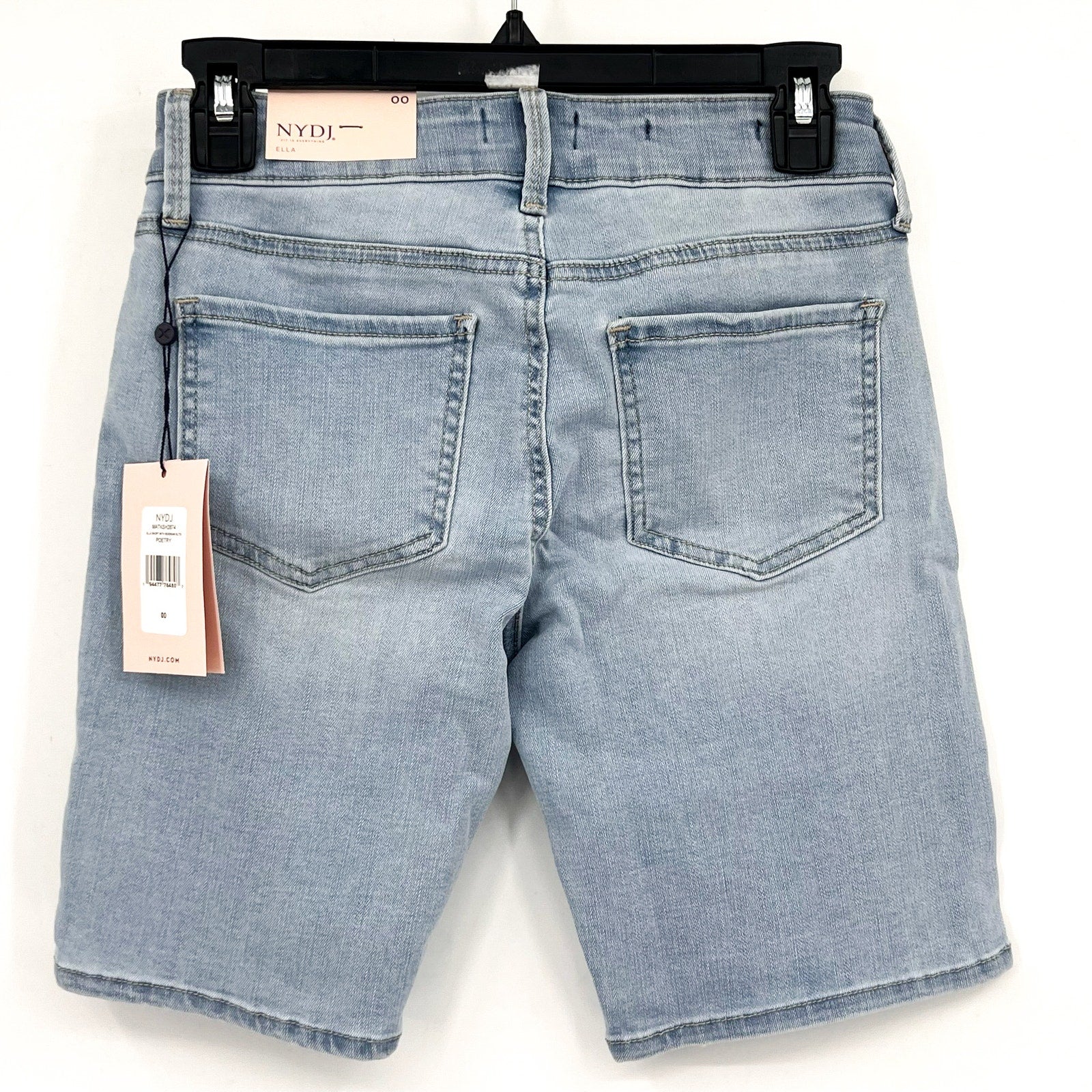 NYDJ Womens Ella Denim Shorts Size 00 Light Blue Poetry 8" Inseam NWT