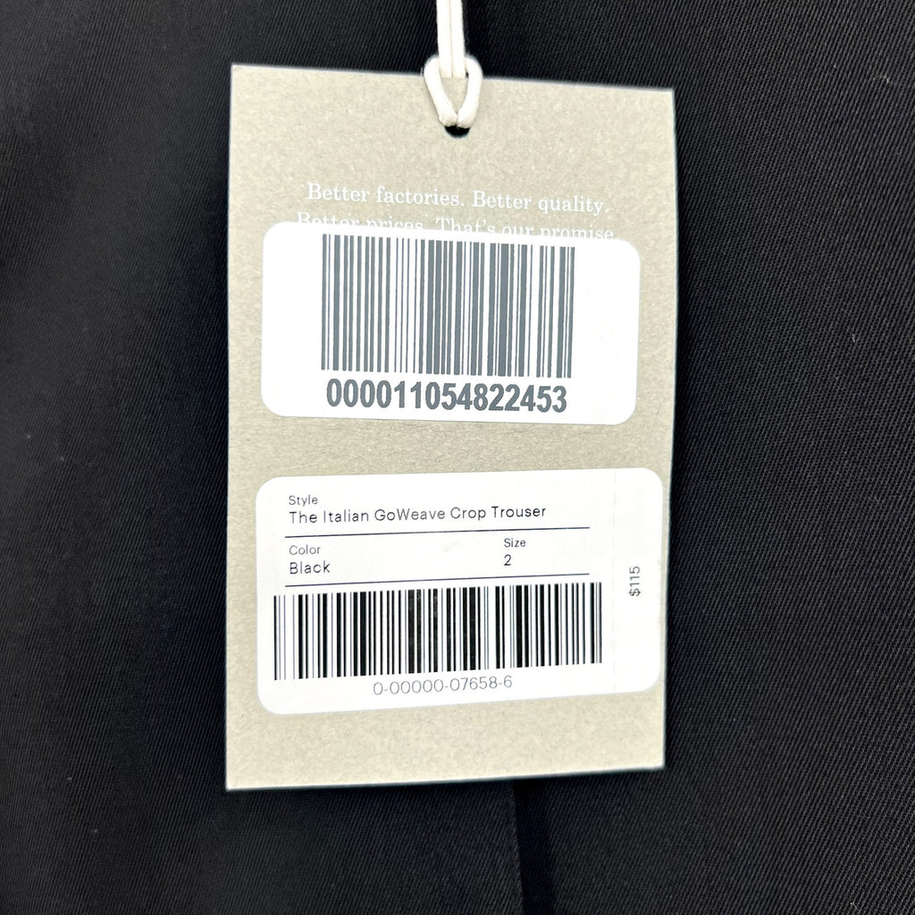 EVERLANE Women's The Italian GoWeave Crop Trouser Pants Size 2 Black NWT